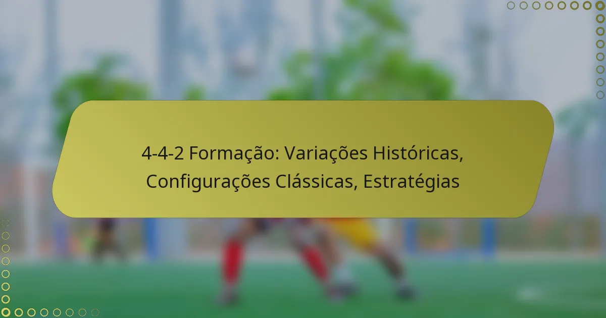 4-4-2 Formação: Variações Históricas, Configurações Clássicas, Estratégias