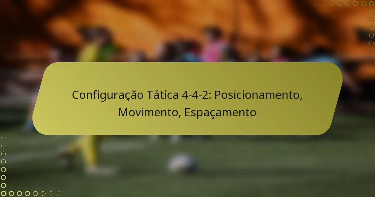 Configuração Tática 4-4-2: Posicionamento, Movimento, Espaçamento